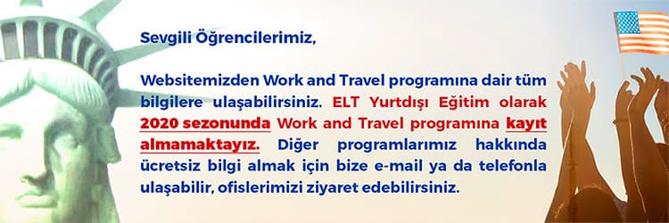 WORK AND TRAVEL İŞ LİSTESİ