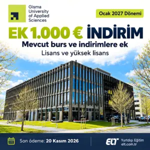 GISMA’dan Ocak 2027 Başvurularına Ek 1.000 € İndirim