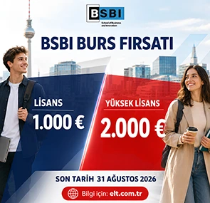 BSBI Lisans Programlarında 1.000 €, Yüksek Lisansta 2.000 € İLAVE BURS Fırsatı
