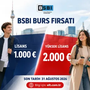 BSBI Lisans Programlarında 1.000 €, Yüksek Lisansta 2.000 € İLAVE BURS Fırsatı