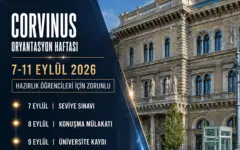 Corvinus hazırlık öğrencileri için zorunlu oryantasyon 7-11 Eylül 2026'da yapılacak.
