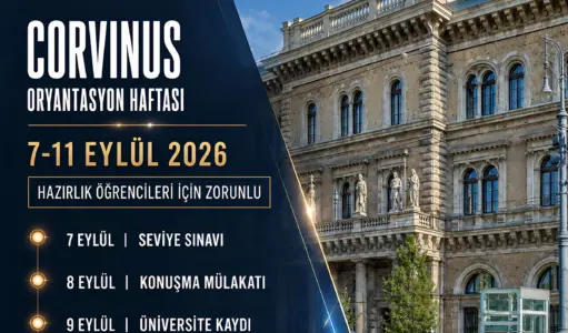 Corvinus hazırlık öğrencileri için zorunlu oryantasyon 7-11 Eylül 2026'da yapılacak.