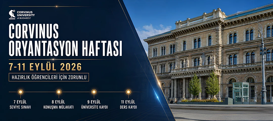 Corvinus University hazırlık öğrencileri için zorunlu oryantasyon 7-11 Eylül 2026'da yapılacak.