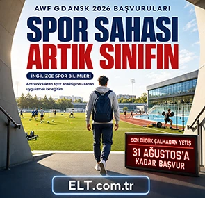 AWF Gdansk'te İngilizce Spor Bilimleri okuyun. Uygulamalı eğitim, laboratuvarlar ve antrenörlük seçenekleri için 9 Eylül'e kadar ELT ile hemen başvurun.