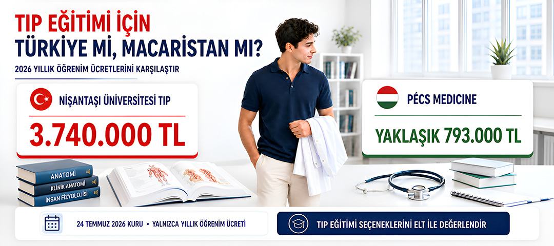 Türkiye ve Pécs Üniversitesi tıp eğitimi yıllık ücret karşılaştırması