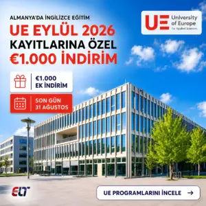 University of Europe Eylül 2026 Kayıtlarına €1.000 Ek İndirim