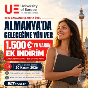 UE 2027 Başlangıcında Burslara Ek 1.500 € İndirim